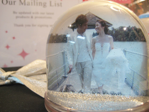 These are all lovely wedding display items and the photo snow dome is more